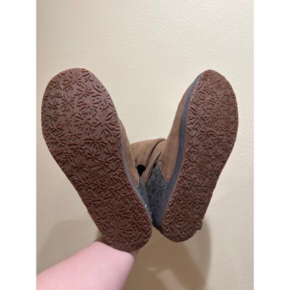 Sorel Chipahko Felt Wool Leather Buckle Tall Boots Brown & Grey Women's 10 - Picture 6 of 7